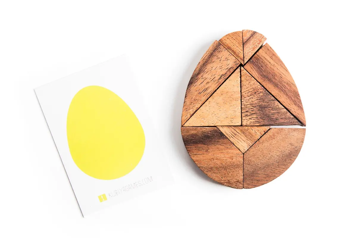 Egg Tangram - Two Sets With 55 Challenge Cards 2