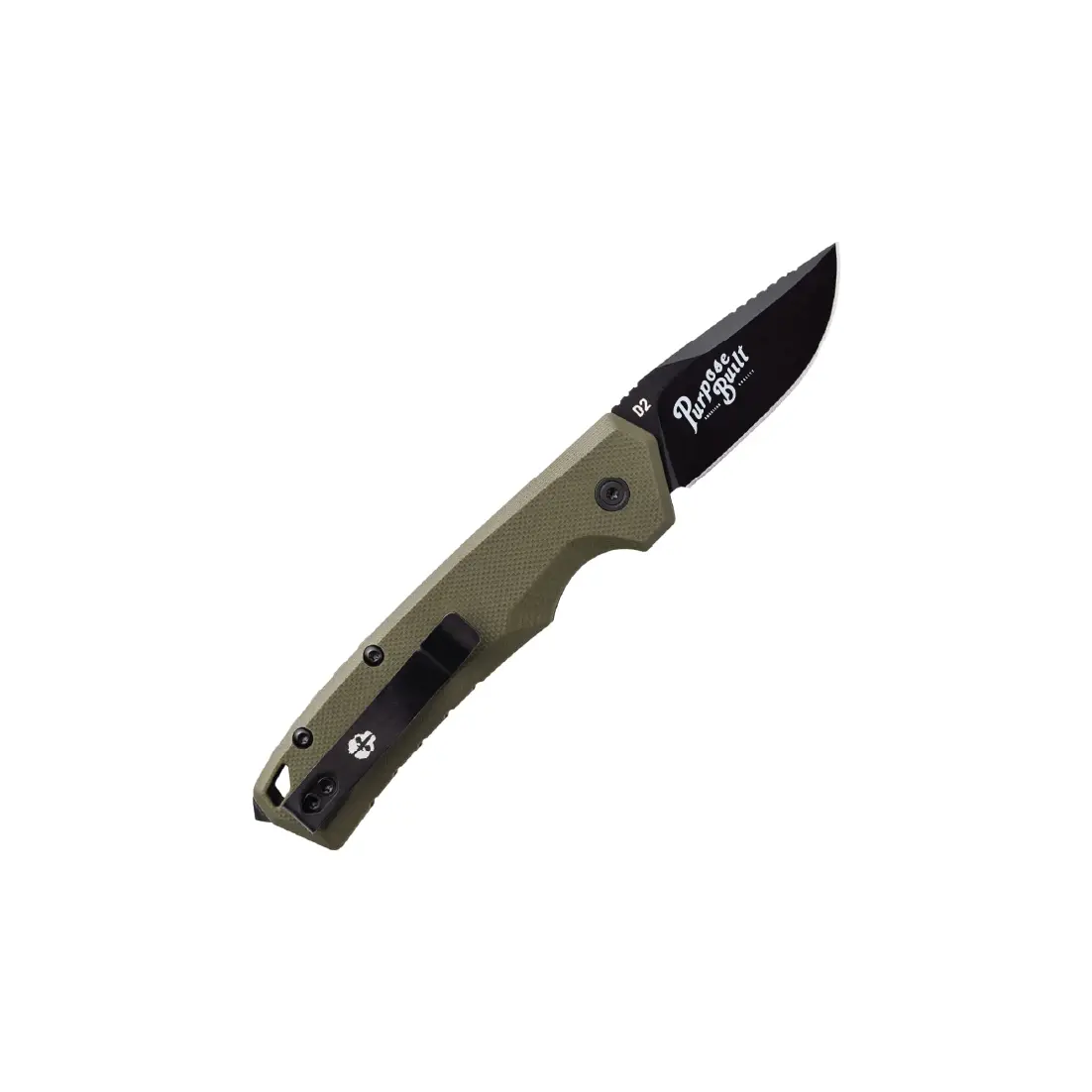 Tekto Collab // A3 Delta Mini-Od Green G10 Handle // Black Accents- Pb Logo 1
