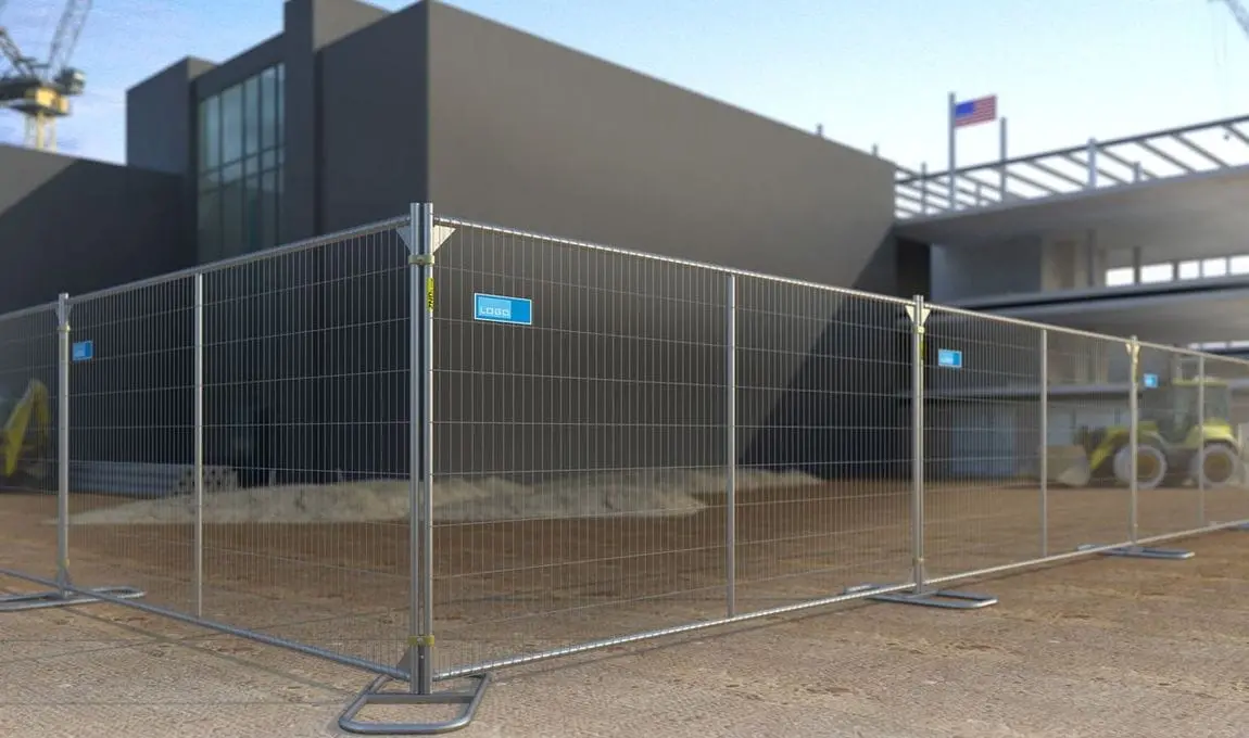 Kit - Temporary Construction Fence (6' X 12' Ft.) Galvanized Steel, Welded Wire Mesh 1