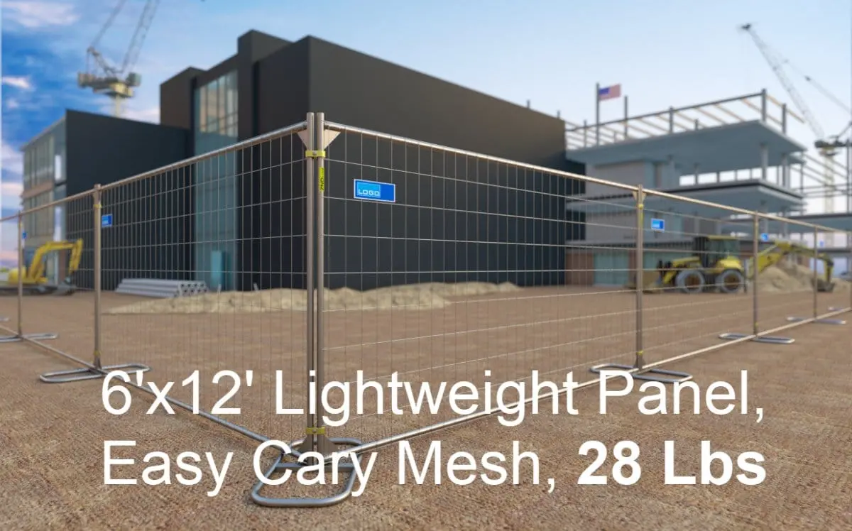 Temporary Construction Fence 6'X12' Lightweight Panel, Easy Cary Mesh, 28 Lbs (Discontinued) 1