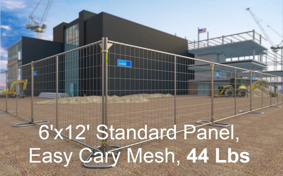 Temporary Construction Fence 6'X12' Standard Panel, Easy Cary Mesh, 44 Lbs (Discontinued) 1
