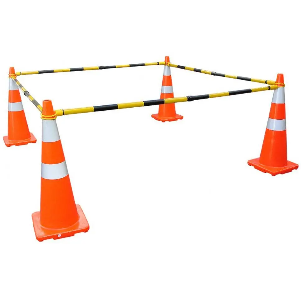 6'-10' Reflective Retractable Traffic Cone Bars For Economy Workzone 1