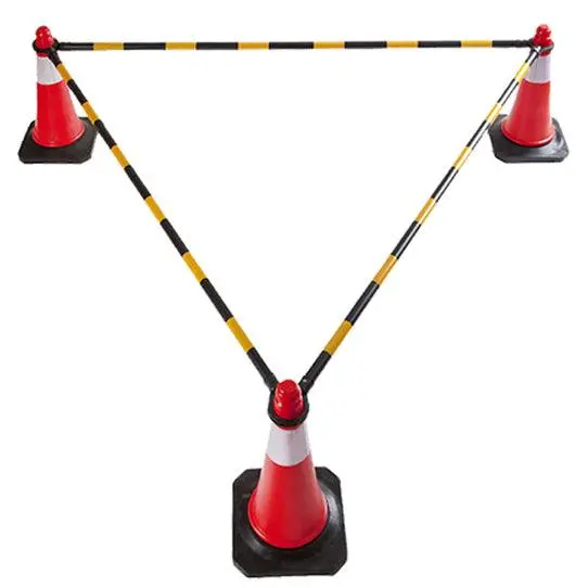 4' To 7' Reflective Retractable Traffic Cone Bars 2