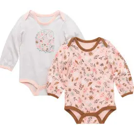 Infant Girls Long Sleeve Floral Print 2Pc Set - Tropical Peach 1