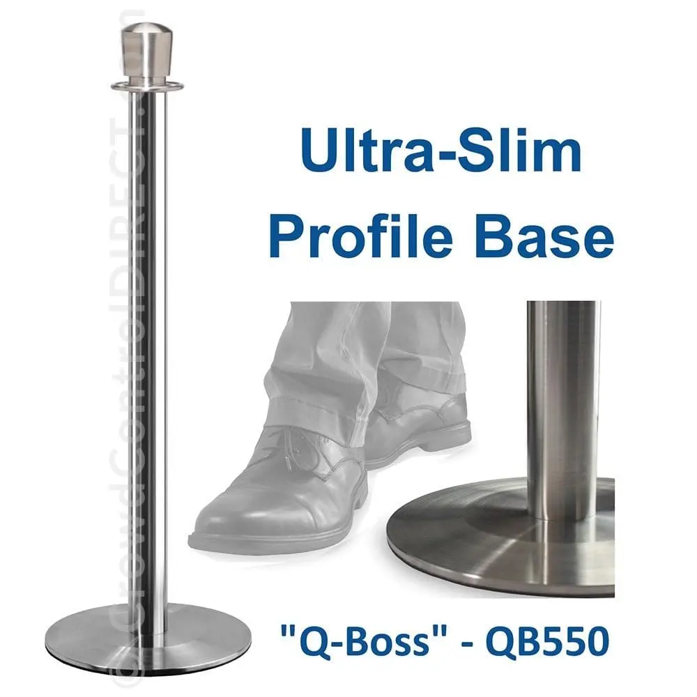 Ultra-Slim Profile 11' Ft. Rope Stanchion - Stainless Steel - "Q-Boss" Qb550 1