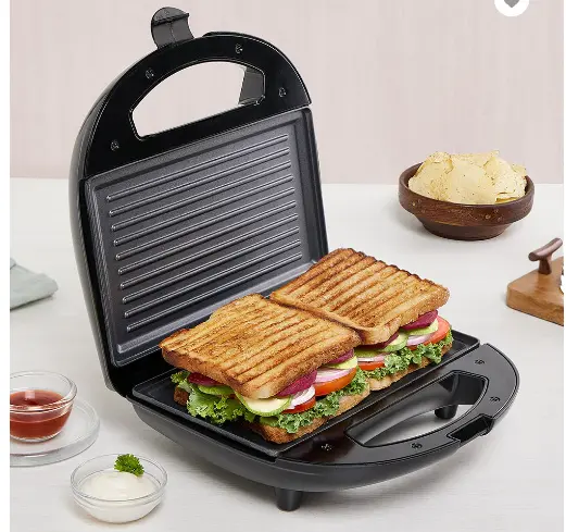 Borosil Neo Grill Sandwich Maker, Non-Toxic Non-Stick Grill Plate Coating, Make 2 Sandwiches At A Time 1