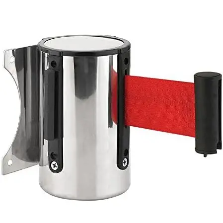 Stainless Steel Retractable Strap Wall Mount Ribbon Stanchion 2M/3M/5M 1