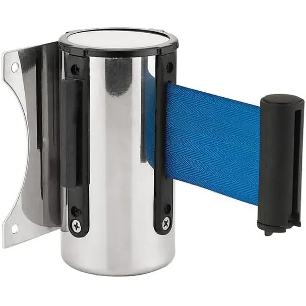 Stainless Steel Retractable Strap Wall Mount Ribbon Stanchion 2M/3M/5M 2