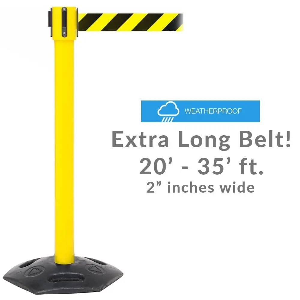 Weathermaster 335 - Long 20-35' Ft. Belt Stanchion, Rubber Base 1