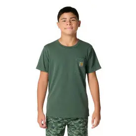Youth Short-Sleeve Garment Dyed Pocket T-Shirt - Jungle Green Wash 1
