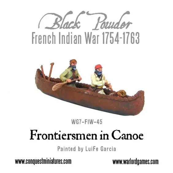 French-Indian War Frontiersmen In Canoe 1