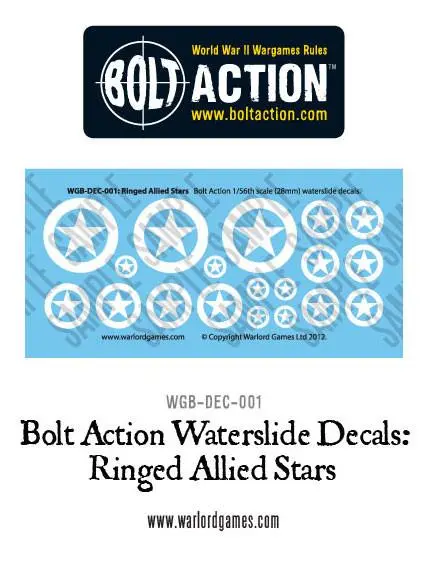 Bolt Action Ringed Allied Stars Decal Sheet 1