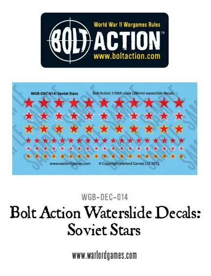 Bolt Action Soviet Stars Decal Sheet 1
