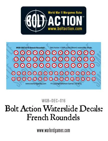 Bolt Action French Roundels Decal Sheet 1