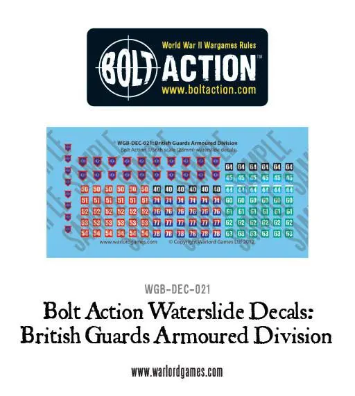 British Guards Armoured Division Decal Sheet 1