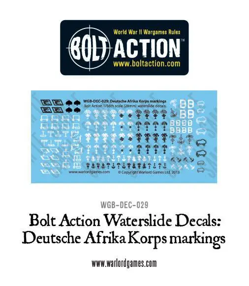 Bolt Action Deutsche Afrika Korps Markings Decals 1