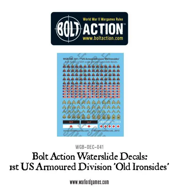 1St Us Armoured Division 'Old Ironsides' Decals 1