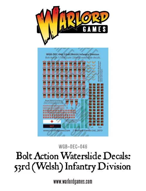 53Rd (Welsh) Infantry Division Decal Sheet 1