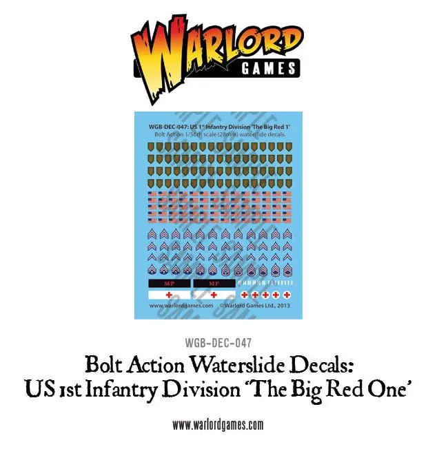 Us 1St Infantry Division 'Big Red One' Decal Sheet 1