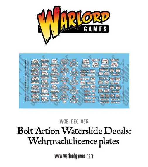 Wehrmacht Licence Plates Decal Sheet 1