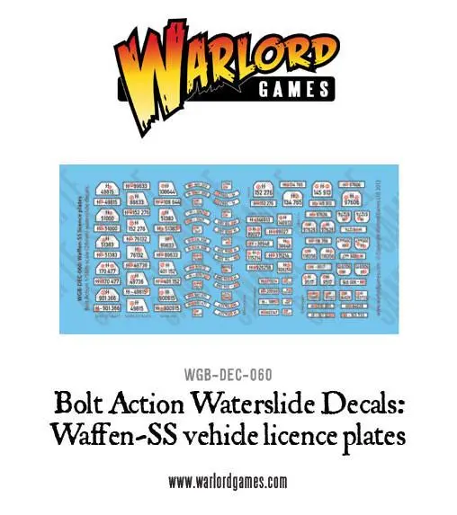 Waffen-Ss Licence Plates Decal Sheet 1