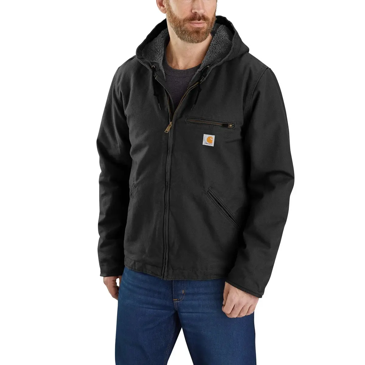 Washed Duck Sherpa-Lined  Sierra Jacket, Black 1