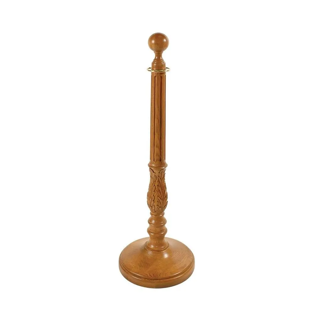 Wood Crowd Control Barrier Round Base - W132 1