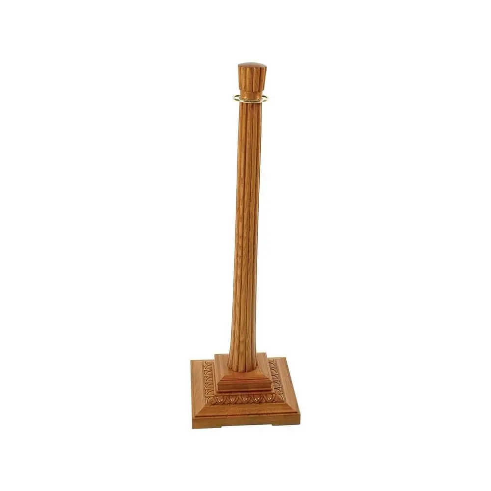 Wood Rope Post With Square Base - W413 1
