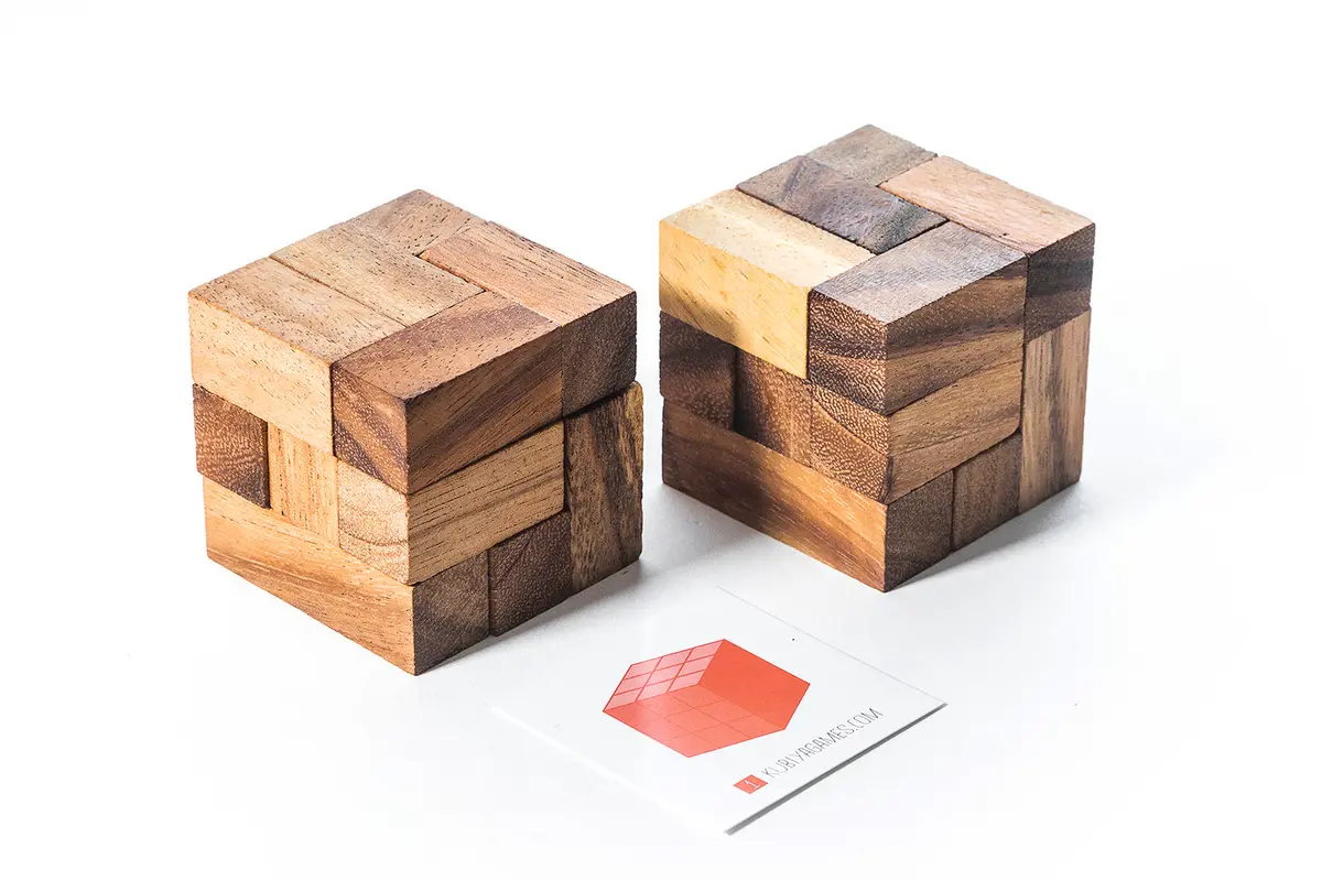 Soma Cube Puzzle - Two Sets With 50 Challenge Cards 1