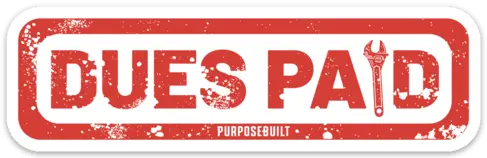 Dues Paid Sticker 5In 1