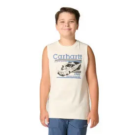 Youth Boys Sleeveless Racing T-Shirt - Turtledove 1