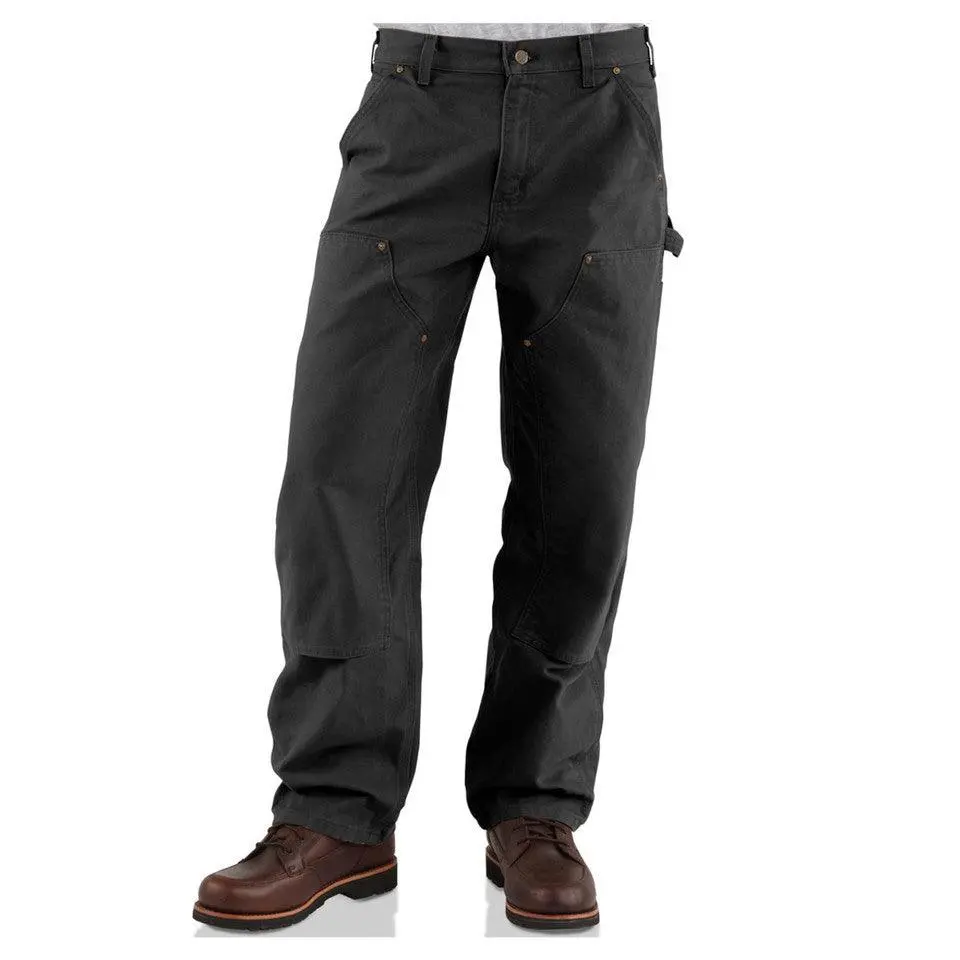 B136 - Double Front Washed Duck Work Dungaree - Black 1