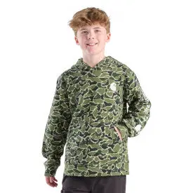 Youth Long-Sleeve Camo Graphic Sweatshirt- Green Duck Camo 1