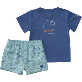 Infant/Toddler Boys Force Sun Defender Short Sleeve Shirt And Printed Short Set - Yucca 1