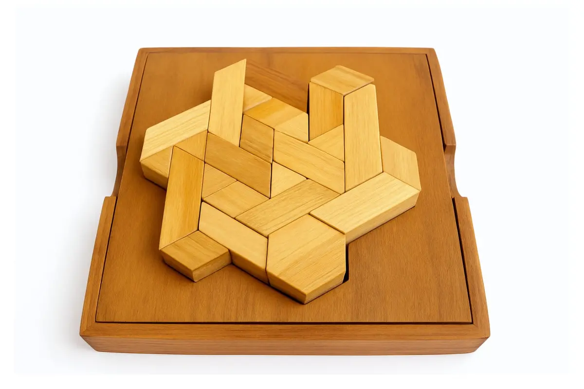 Hexiamond Puzzle – Wooden Brain Teaser 1