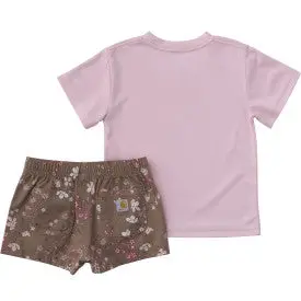 Infant/Toddler Girls Force Sun Defender Short Sleeve Shirt And Printed Short Set - Dark Khaki 2