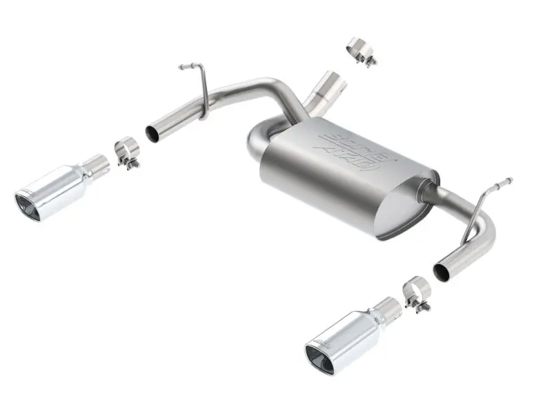 Borla 12-14 Jeep Wrangler Jk 2Dr & 4Dr Rear Section Atak Single Sqaure Rolled Angle-Cut Exit Exhaust 1