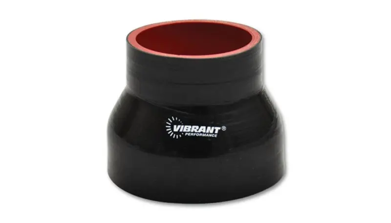 Vibrant 4-Ply Reinforced Black Silicone Transition Hose – 4" To 4.5" Id, 3" Length 1