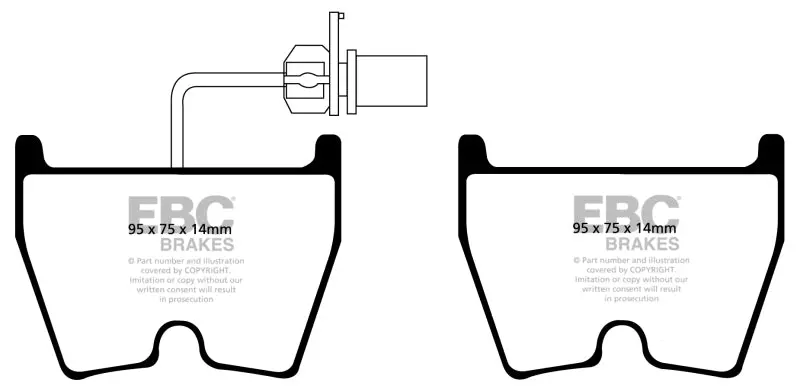 Ebc Redstuff High-Performance Front Brake Pads For 2017–2018 Audi Rs3 1