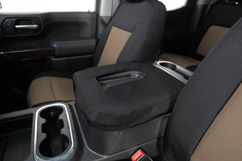Covercraft Endura Precisionfit Front Seat Covers For 2023–2024 Ford F250–F600 – Tan/Black 1