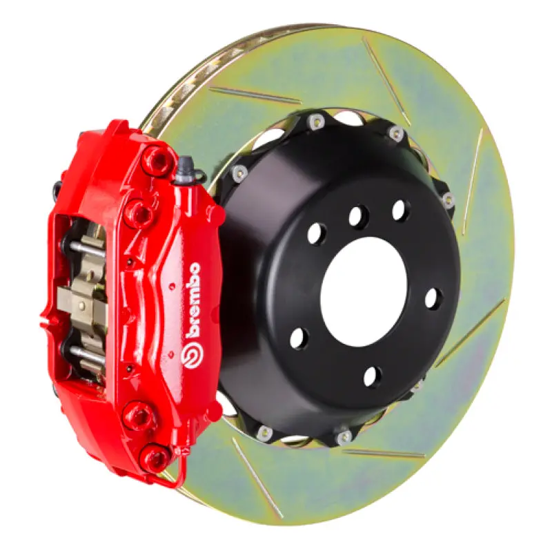 Brembo Gt Rear Big Brake Kit – 4-Piston Calipers, 345X28Mm Two-Piece Slotted Rotors, Red Finish – For 2006 Bmw 330I (Non-Xdrive) 1