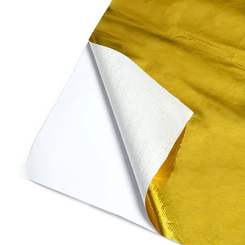 Mishimoto Reflective Heat Barrier Roll – Gold-Finished, Adhesive-Backed, 24" × 24" 1