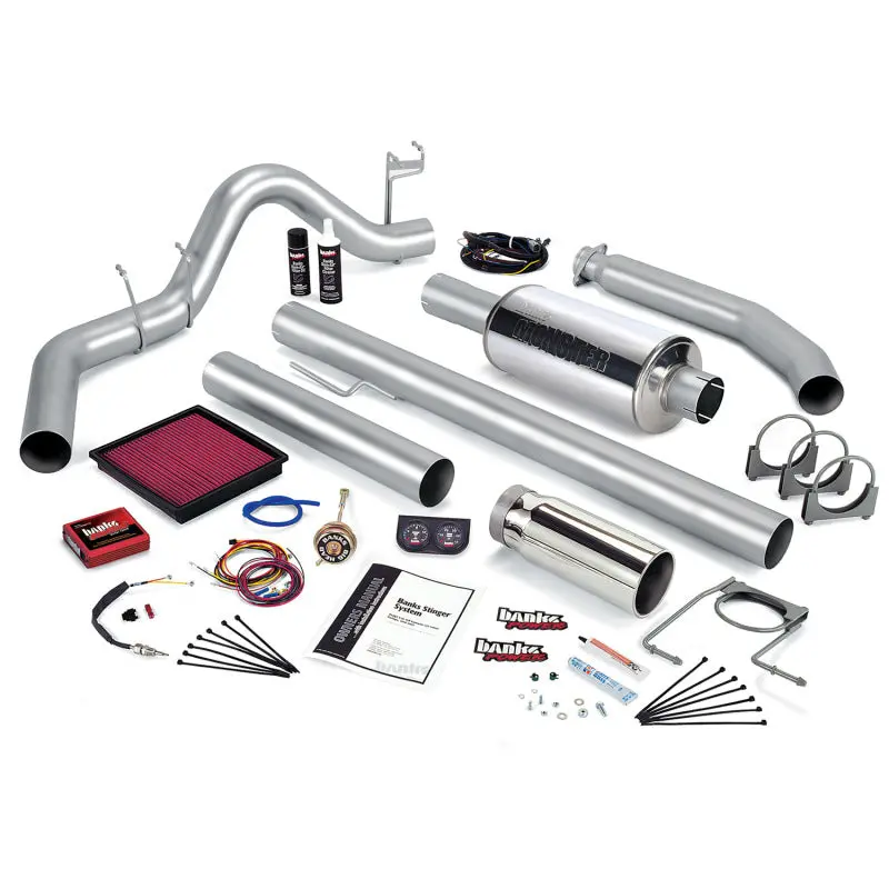 Banks Power Stinger Exhaust System For 2002 Dodge Ram 5.9L — Stainless Steel Single Exit With Chrome Tip 1