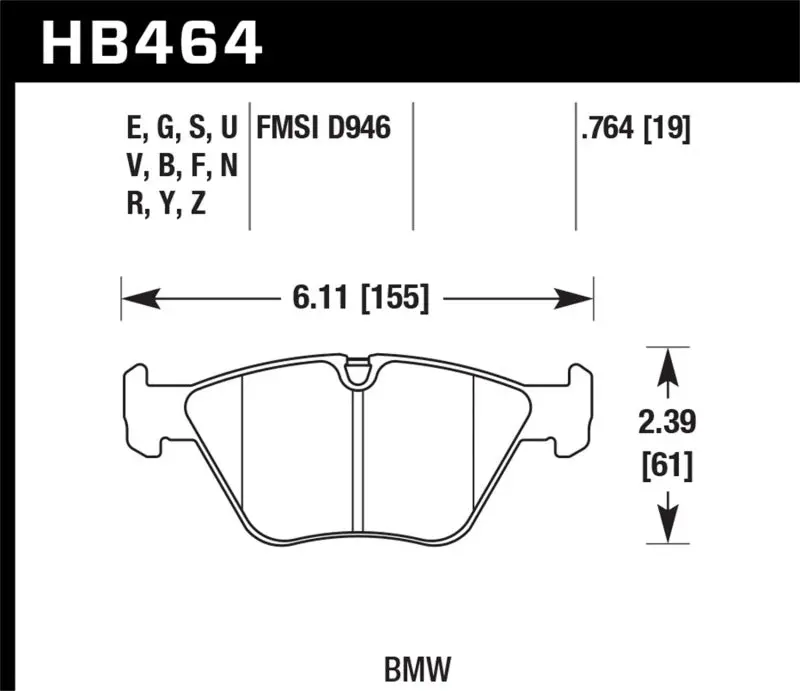Hawk Blue 9012 Race Brake Pads For Bmw 330I/330Ci/330Xi (2001–2006) & M3 1