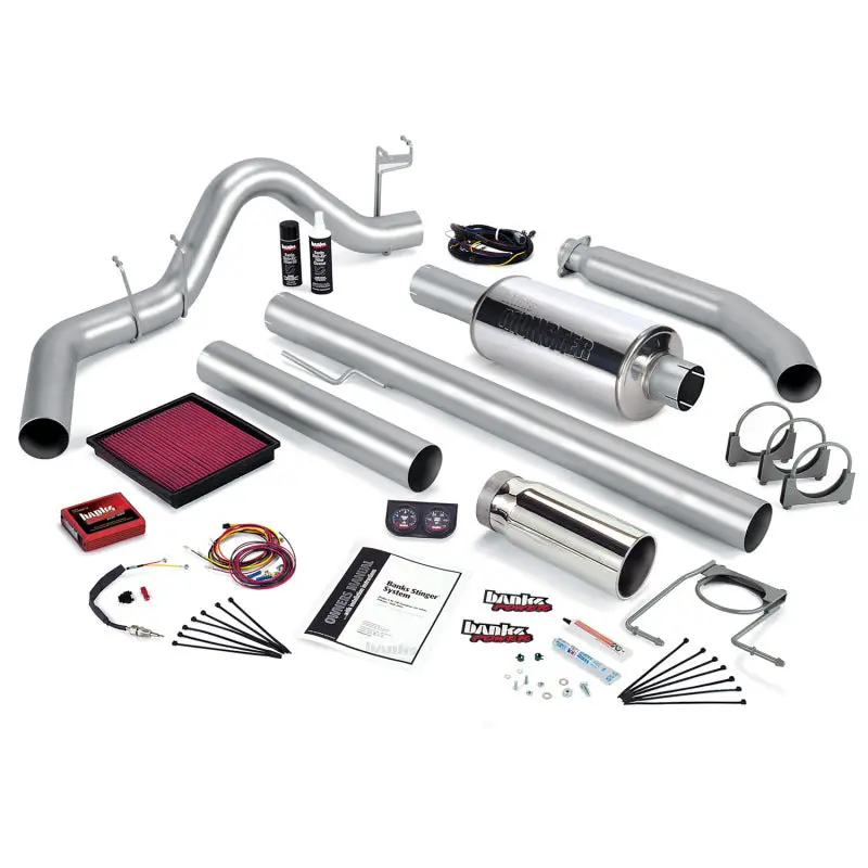Banks Power Stinger Exhaust System For 2002 Dodge Ram 5.9L — Stainless Steel Single Exit With Chrome Tip 2