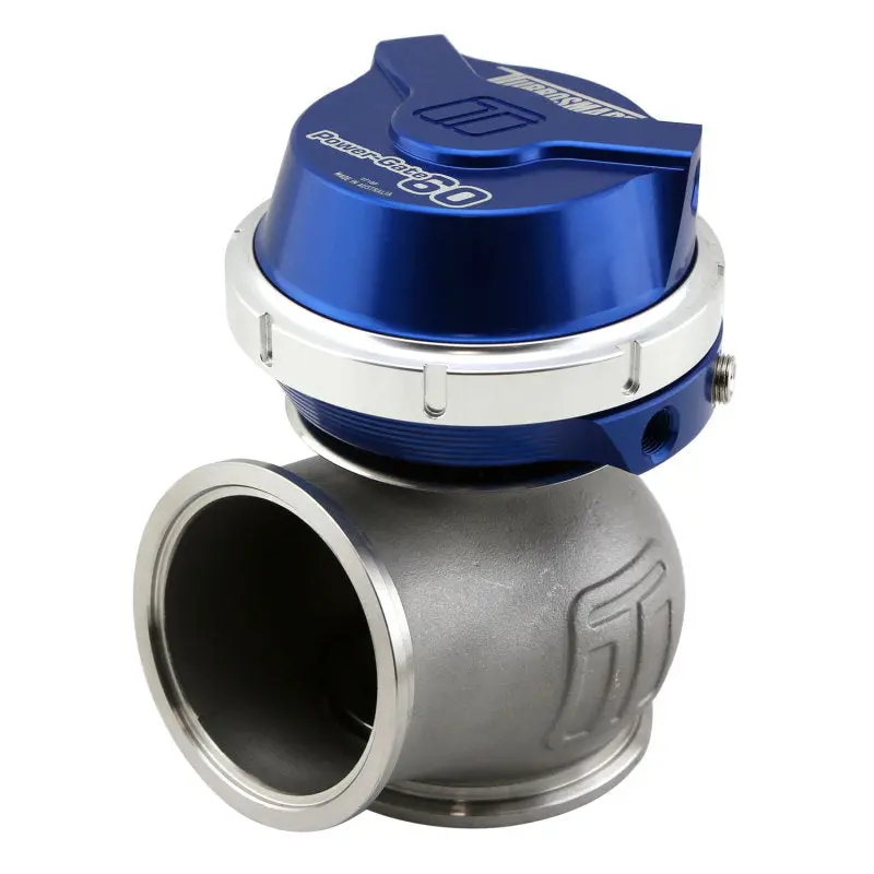 Turbosmart Gen V Power-Gate 60 Wastegate – 14 Psi Boost Control, Blue Anodized Housing 1