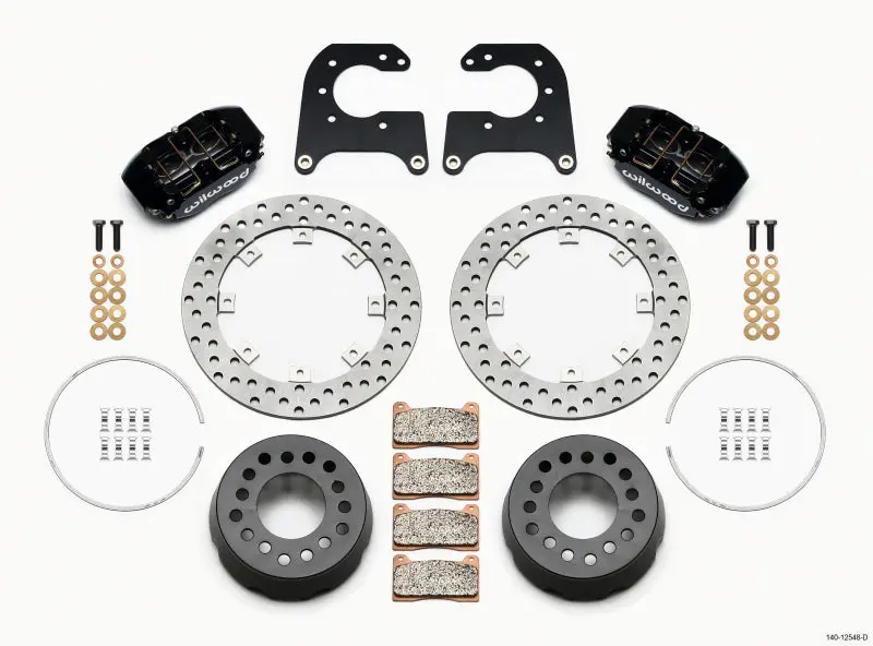Wilwood Dynapro Rear Brake Kit – Lug-Mount Single Caliper, Drilled Rotors, Compatible With 1958–1964 Oldsmobile & Pontiac (1/2-Inch Studs) 1