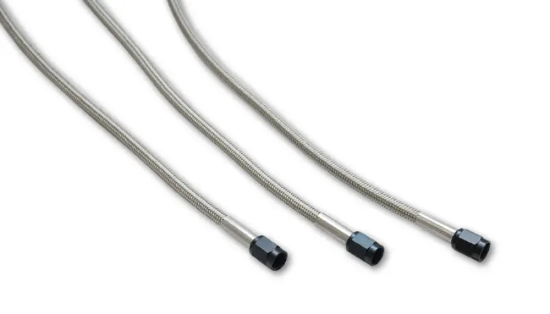 Vibrant Universal Oil Feed Line Kit – 2-Foot Teflon-Lined Stainless Steel Hose With Pre-Attached -3An Female Fittings 1