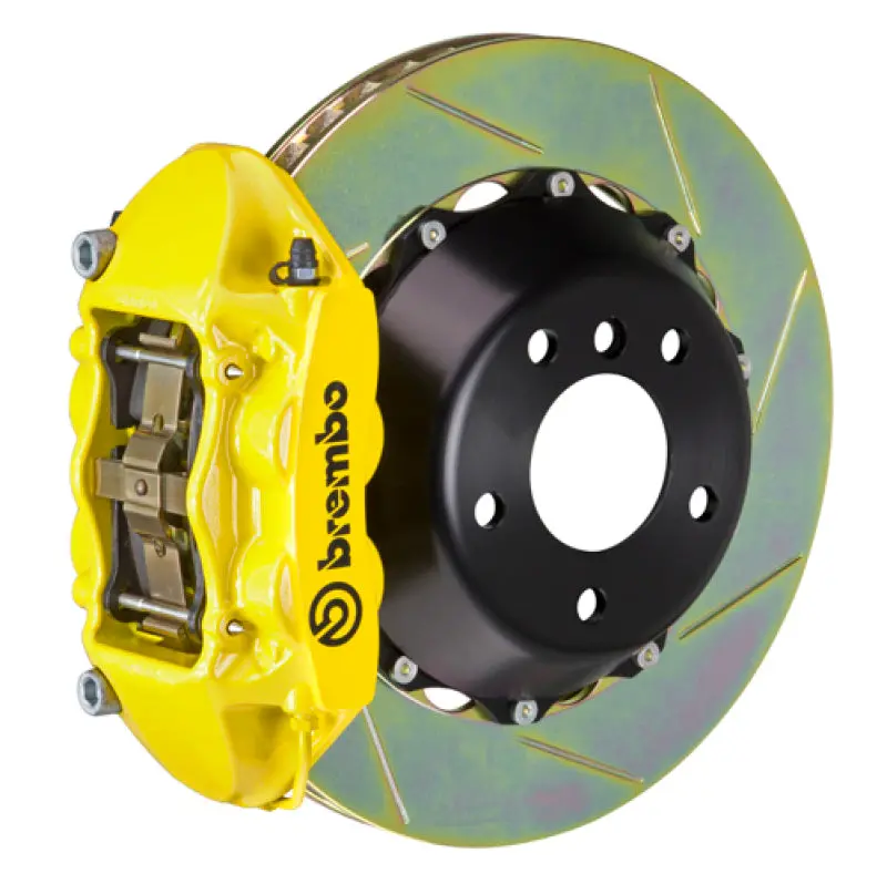 Brembo Gt Big Brake Kit – Rear, 4-Piston Calipers, 380X28Mm Two-Piece Slotted Rotors, Yellow Finish – For 2006–2009 Porsche 997.1 Gt3/Gt3 Rs (Non-Pccb) 1
