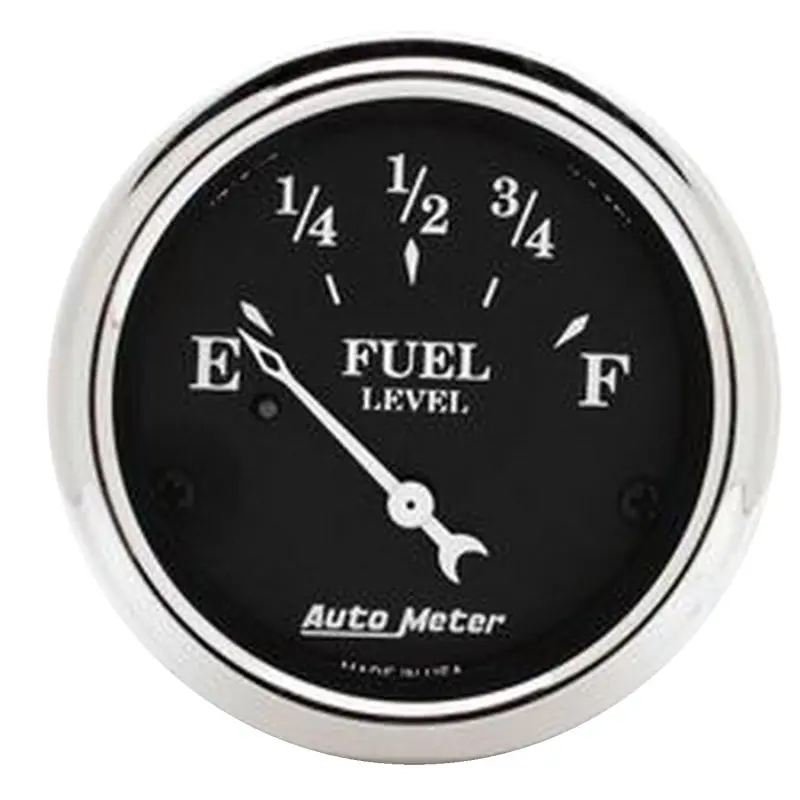 Autometer Old Tyme Electronic Fuel Level Gauge – 2-1/16", 73–10 Ohm Sender Range, Black Dial 1